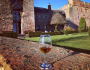 islay whisky in front of a castle